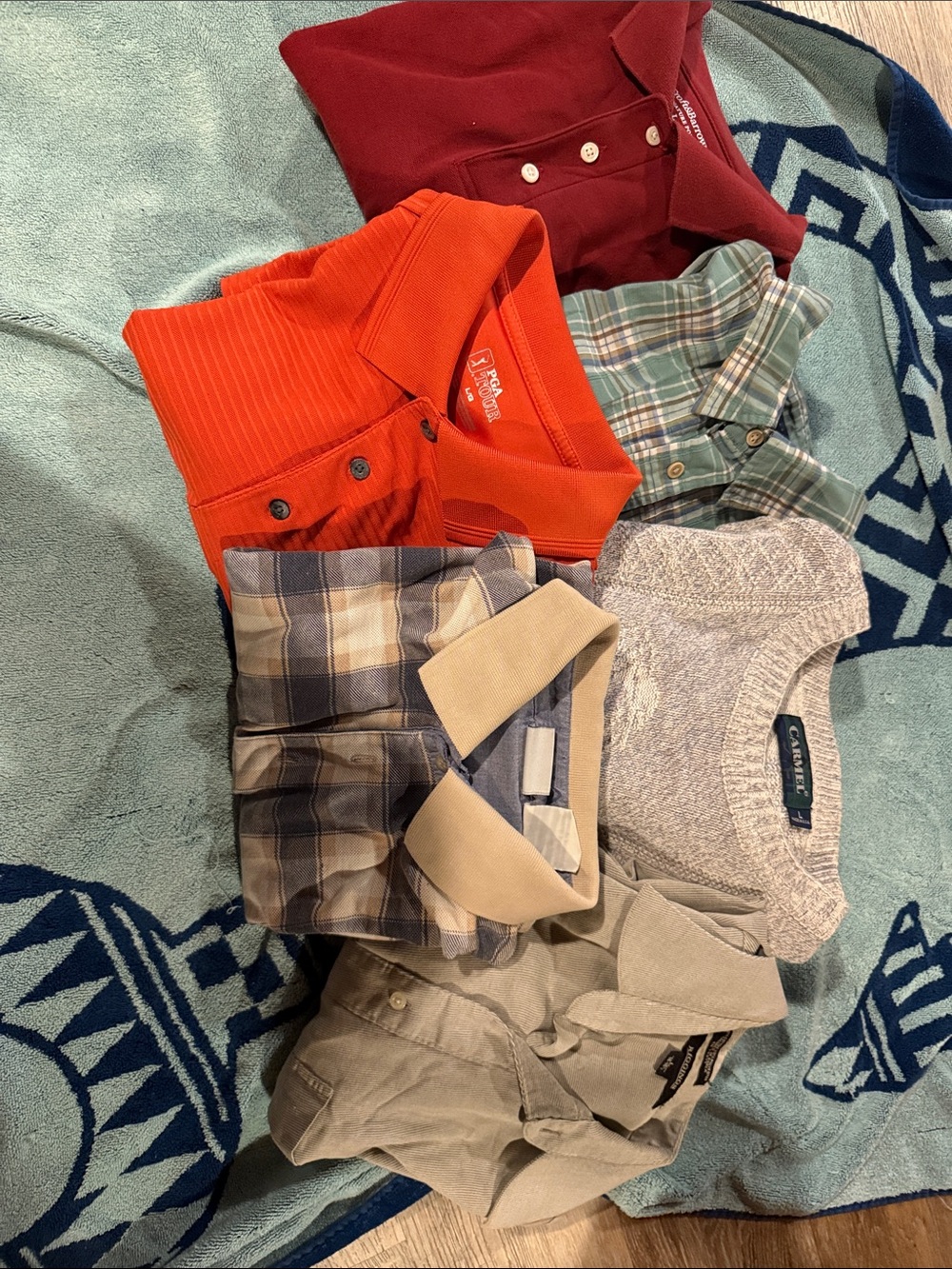 croft & barrow Mixed Men’s Shirts Bundle - Red, Orange, Green, Blue, Gray, Brown